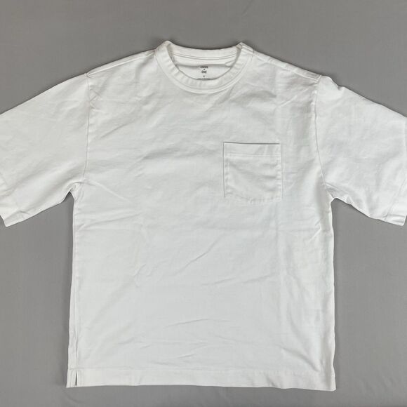 Mode of One Relaxed Fit Pocket T-Shirt Men’s Sm White Baggy Single Stitch Crew - Picture 2 of 16
